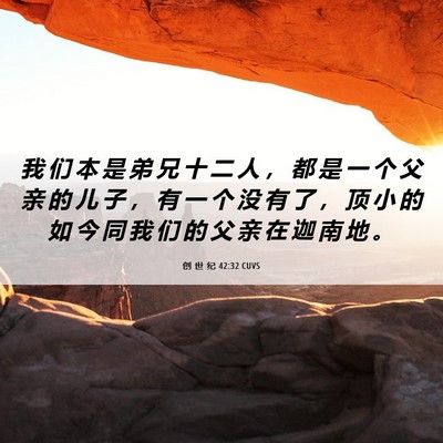 Picture 06 - 创 世 纪 42:32 CUVS - 我 们 本 是 弟 兄 十 二 人 ， 都 是 - Bible Verse Picture