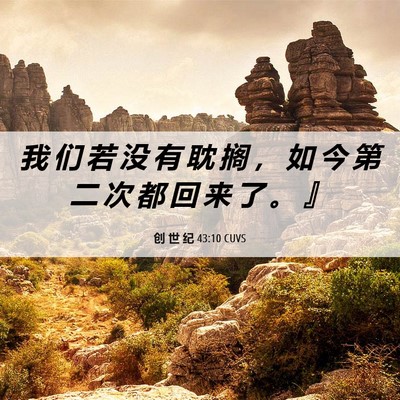 Picture 06 - 创 世 纪 43:10 CUVS - 我 们 若 没 有 耽 搁 ， 如 今 第 二 - Bible Verse Picture