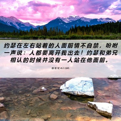 Picture 06 - 创 世 纪 45:1 CUVS - 约 瑟 在 左 右 站 着 的 人 面 前 情 - Bible Verse Picture
