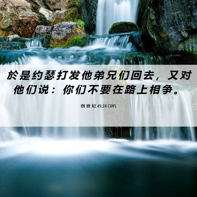 Picture 06 - 创 世 纪 45:24 CUVS - 於 是 约 瑟 打 发 他 弟 兄 们 回 去 - Bible Verse Picture