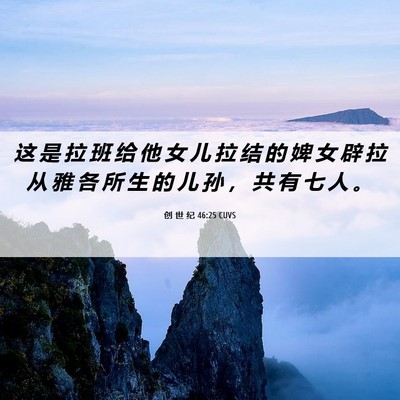 Picture 06 - 创 世 纪 46:25 CUVS - 这 是 拉 班 给 他 女 儿 拉 结 的 婢 - Bible Verse Picture