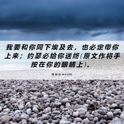 Picture 06 - 创 世 纪 46:4 CUVS - 我 要 和 你 同 下 埃 及 去 ， 也 必 - Bible Verse Picture