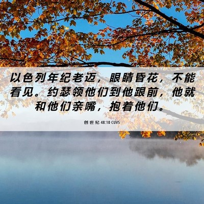 Picture 06 - 创 世 纪 48:10 CUVS - 以 色 列 年 纪 老 迈 ， 眼 睛 昏 花 - Bible Verse Picture
