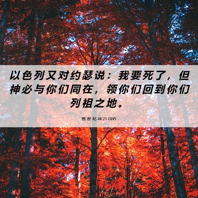 Picture 06 - 创 世 纪 48:21 CUVS - 以 色 列 又 对 约 瑟 说 ： 我 要 死 - Bible Verse Picture