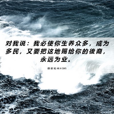 Picture 06 - 创 世 纪 48:4 CUVS - 对 我 说 ： 我 必 使 你 生 养 众 多 - Bible Verse Picture