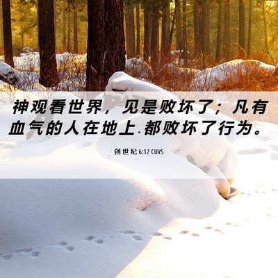 Picture 06 - 创 世 纪 6:12 CUVS - 神 观 看 世 界 ， 见 是 败 坏 了 ； - Bible Verse Picture