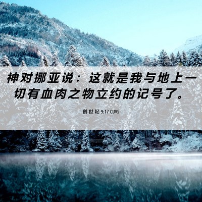 Picture 06 - 创 世 纪 9:17 CUVS - 神 对 挪 亚 说 ： 这 就 是 我 与 地 - Bible Verse Picture