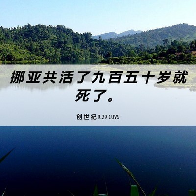 Picture 06 - 创 世 纪 9:29 CUVS - 挪 亚 共 活 了 九 百 五 十 岁 就 死 - Bible Verse Picture