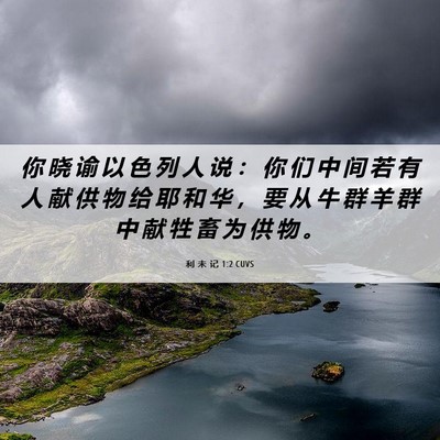 Picture 06 - 利 未 记 1:2 CUVS - 你 晓 谕 以 色 列 人 说 ： 你 们 中 - Bible Verse Picture