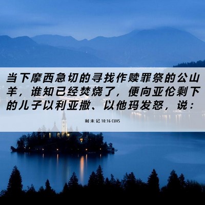 Picture 06 - 利 未 记 10:16 CUVS - 当 下 摩 西 急 切 的 寻 找 作 赎 罪 - Bible Verse Picture