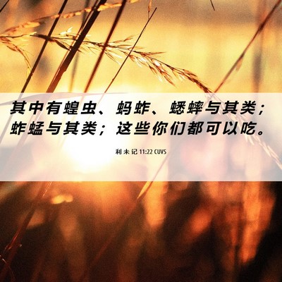 Picture 06 - 利 未 记 11:22 CUVS - 其 中 有 蝗 虫 、 蚂 蚱 、 蟋 蟀 与 - Bible Verse Picture