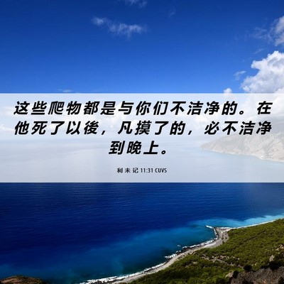 Picture 06 - 利 未 记 11:31 CUVS - 这 些 爬 物 都 是 与 你 们 不 洁 净 - Bible Verse Picture