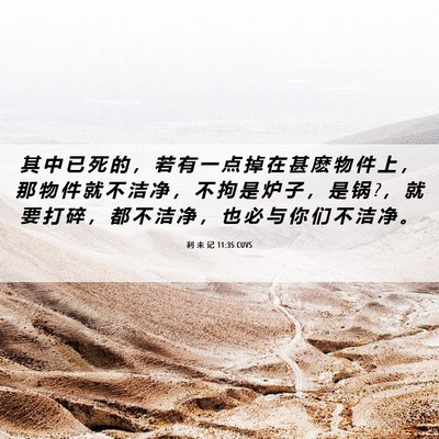 Picture 06 - 利 未 记 11:35 CUVS - 其 中 已 死 的 ， 若 有 一 点 掉 在 - Bible Verse Picture