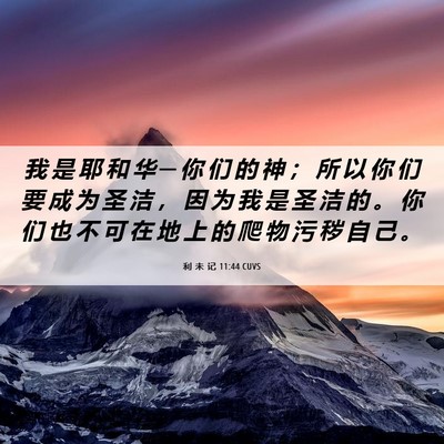 Picture 06 - 利 未 记 11:44 CUVS - 我 是 耶 和 华 ─ 你 们 的 神 ； 所 - Bible Verse Picture
