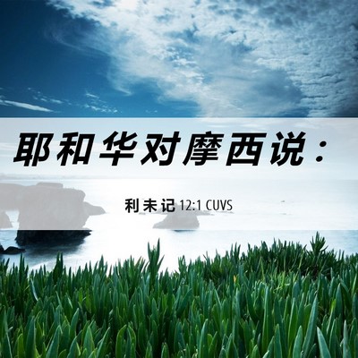 Picture 06 - 利 未 记 12:1 CUVS - 耶 和 华 对 摩 西 说 - Bible Verse Picture