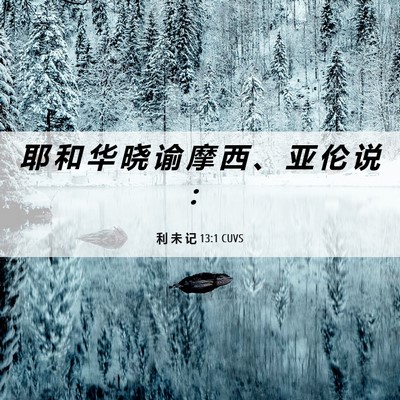 Picture 06 - 利 未 记 13:1 CUVS - 耶 和 华 晓 谕 摩 西 、 亚 伦 说 - Bible Verse Picture