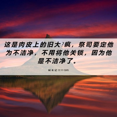 Picture 06 - 利 未 记 13:11 CUVS - 这 是 肉 皮 上 的 旧 大 ? 疯 ， 祭 司 - Bible Verse Picture
