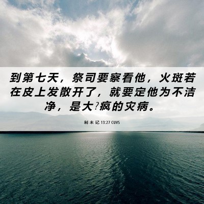 Picture 06 - 利 未 记 13:27 CUVS - 到 第 七 天 ， 祭 司 要 察 看 他 ， - Bible Verse Picture