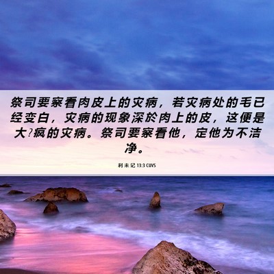Picture 06 - 利 未 记 13:3 CUVS - 祭 司 要 察 看 肉 皮 上 的 灾 病 ， - Bible Verse Picture