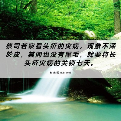 Picture 06 - 利 未 记 13:31 CUVS - 祭 司 若 察 看 头 疥 的 灾 病 ， 现 - Bible Verse Picture