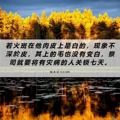 Picture 06 - 利 未 记 13:4 CUVS - 若 火 斑 在 他 肉 皮 上 是 白 的 ， - Bible Verse Picture