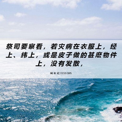 Picture 06 - 利 未 记 13:53 CUVS - 祭 司 要 察 看 ， 若 灾 病 在 衣 服 - Bible Verse Picture
