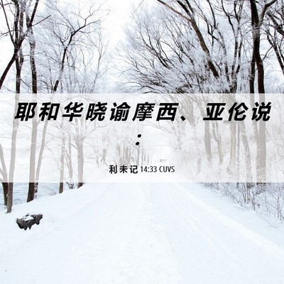 Picture 06 - 利 未 记 14:33 CUVS - 耶 和 华 晓 谕 摩 西 、 亚 伦 说 - Bible Verse Picture