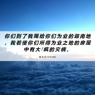 Picture 06 - 利 未 记 14:34 CUVS - 你 们 到 了 我 赐 给 你 们 为 业 的 - Bible Verse Picture