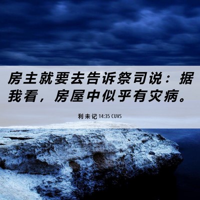 Picture 06 - 利 未 记 14:35 CUVS - 房 主 就 要 去 告 诉 祭 司 说 ： 据 - Bible Verse Picture