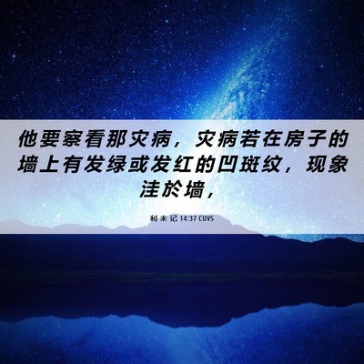 Picture 06 - 利 未 记 14:37 CUVS - 他 要 察 看 那 灾 病 ， 灾 病 若 在 - Bible Verse Picture