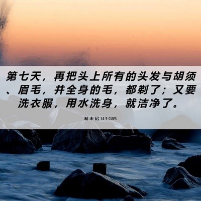 Picture 06 - 利 未 记 14:9 CUVS - 第 七 天 ， 再 把 头 上 所 有 的 头 - Bible Verse Picture