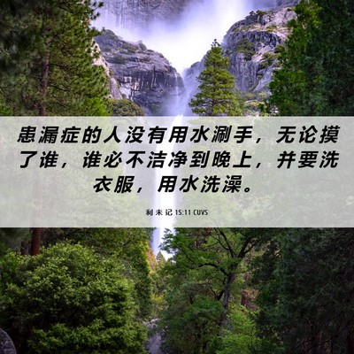 Picture 06 - 利 未 记 15:11 CUVS - 患 漏 症 的 人 没 有 用 水 涮 手 ， - Bible Verse Picture