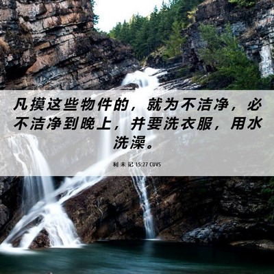 Picture 06 - 利 未 记 15:27 CUVS - 凡 摸 这 些 物 件 的 ， 就 为 不 洁 - Bible Verse Picture