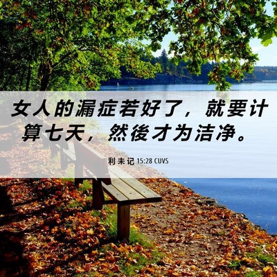 Picture 06 - 利 未 记 15:28 CUVS - 女 人 的 漏 症 若 好 了 ， 就 要 计 - Bible Verse Picture