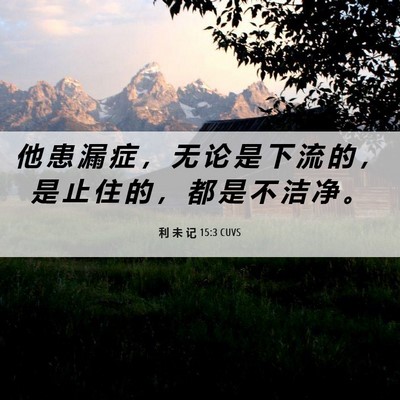 Picture 06 - 利 未 记 15:3 CUVS - 他 患 漏 症 ， 无 论 是 下 流 的 ， - Bible Verse Picture