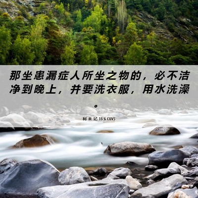 Picture 06 - 利 未 记 15:6 CUVS - 那 坐 患 漏 症 人 所 坐 之 物 的 ， - Bible Verse Picture