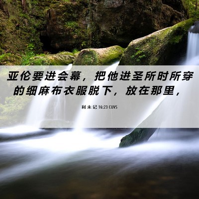 Picture 06 - 利 未 记 16:23 CUVS - 亚 伦 要 进 会 幕 ， 把 他 进 圣 所 - Bible Verse Picture