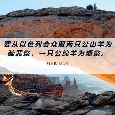 Picture 06 - 利 未 记 16:5 CUVS - 要 从 以 色 列 会 众 取 两 只 公 山 - Bible Verse Picture