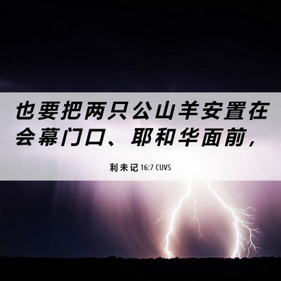 Picture 06 - 利 未 记 16:7 CUVS - 也 要 把 两 只 公 山 羊 安 置 在 会 - Bible Verse Picture