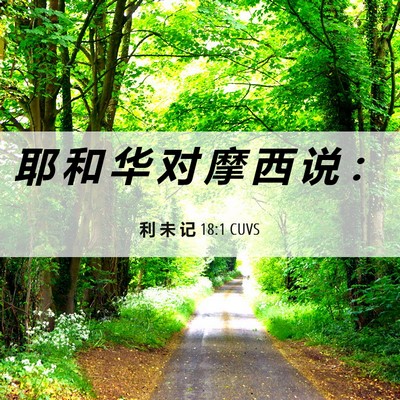 Picture 06 - 利 未 记 18:1 CUVS - 耶 和 华 对 摩 西 说 - Bible Verse Picture