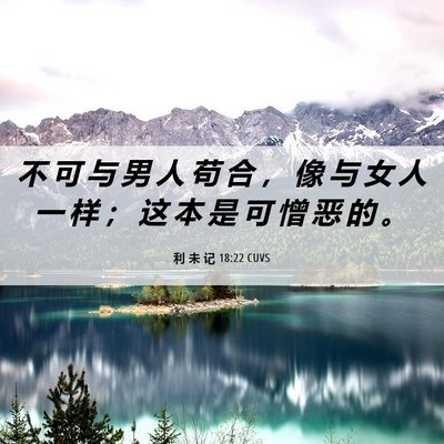 Picture 06 - 利 未 记 18:22 CUVS - 不 可 与 男 人 苟 合 ， 像 与 女 人 - Bible Verse Picture