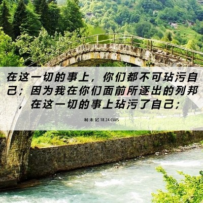 Picture 06 - 利 未 记 18:24 CUVS - 在 这 一 切 的 事 上 ， 你 们 都 不 - Bible Verse Picture
