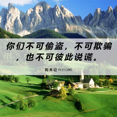 Picture 06 - 利 未 记 19:11 CUVS - 你 们 不 可 偷 盗 ， 不 可 欺 骗 ， - Bible Verse Picture