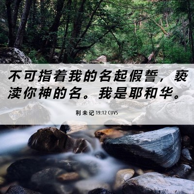 Picture 06 - 利 未 记 19:12 CUVS - 不 可 指 着 我 的 名 起 假 誓 ， 亵 - Bible Verse Picture