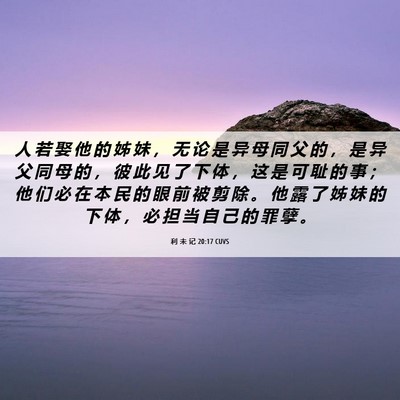 Picture 06 - 利 未 记 20:17 CUVS - 人 若 娶 他 的 姊 妹 ， 无 论 是 异 - Bible Verse Picture