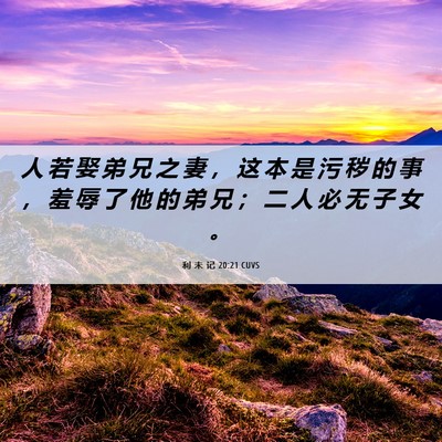 Picture 06 - 利 未 记 20:21 CUVS - 人 若 娶 弟 兄 之 妻 ， 这 本 是 污 - Bible Verse Picture
