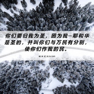 Picture 06 - 利 未 记 20:26 CUVS - 你 们 要 归 我 为 圣 ， 因 为 我 ─ - Bible Verse Picture