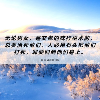 Picture 06 - 利 未 记 20:27 CUVS - 无 论 男 女 ， 是 交 鬼 的 或 行 巫 - Bible Verse Picture
