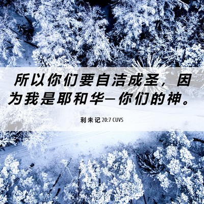 Picture 06 - 利 未 记 20:7 CUVS - 所 以 你 们 要 自 洁 成 圣 ， 因 为 - Bible Verse Picture