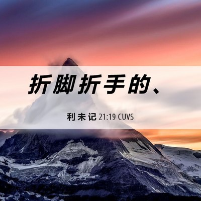 Picture 06 - 利 未 记 21:19 CUVS - 折 脚 折 手 的 - Bible Verse Picture